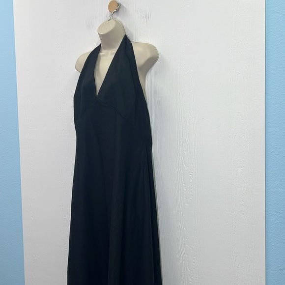 REFORMATION - Deliah 100 % Linen V Neck Halter Neckline Maxi Dress Size 16 - Picture 6 of 13